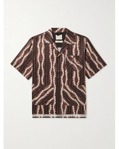 Nicholas Daley Aloha Convertible-collar Printed Twill Shirt - Brown