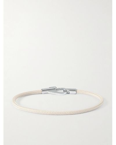 Miansai Snap Rope And Rhodium-plated Silver Bracelet - Natural