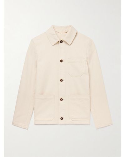 Incotex Cotton-gabardine Shirt Jacket - Natural