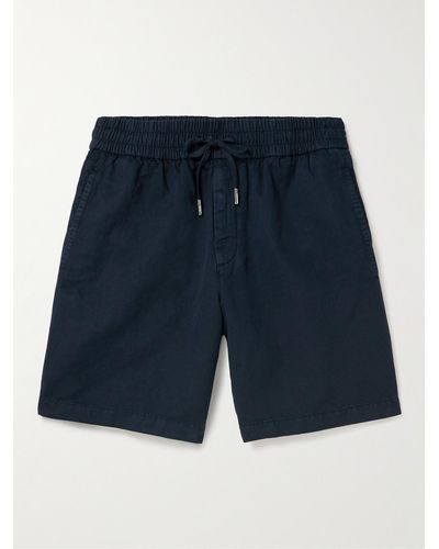 MR P. Cotton And Linen-blend Drawstring Shorts - Blue