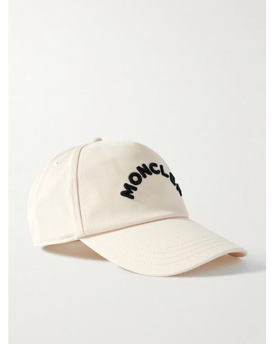 Moncler Logo-embellished Cotton-gabardine Baseball Cap - Natural