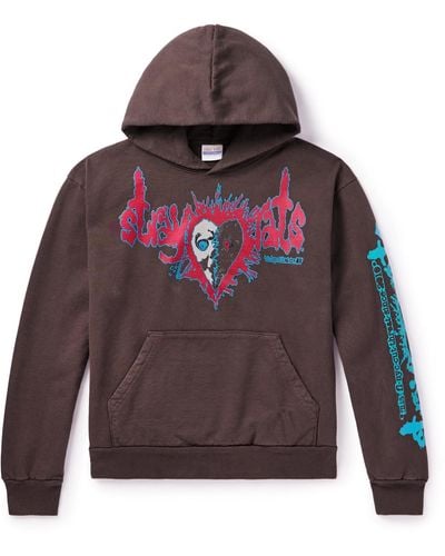 Stray Rats Cutthroat Logo-print Cotton-jersey Hoodie - Red