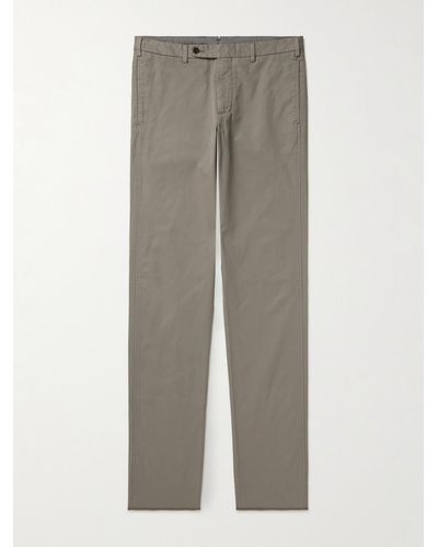 Sid Mashburn Straight-leg Garment-dyed Cotton-twill Trousers - Grey