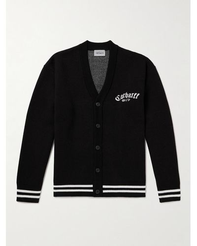 Carhartt Onyx Striped Jacquard-knit Cardigan - Black