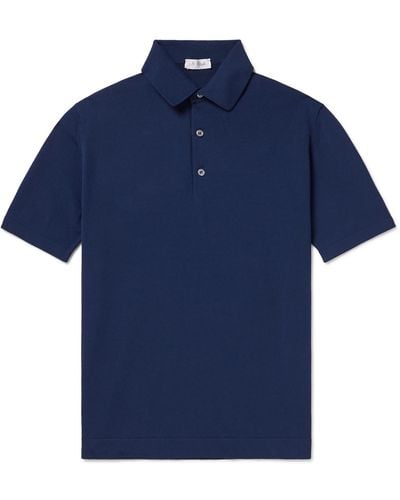 De Petrillo Cotton Polo Shirt - Blue