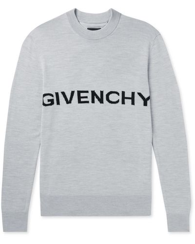 Givenchy Disney Oswald Slim-fit Intarsia Wool Sweater - Gray