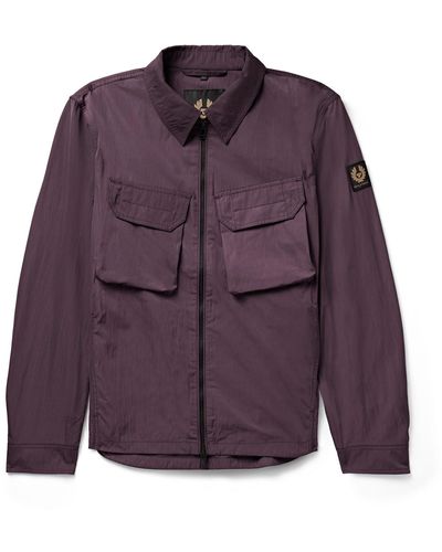Belstaff Staunton Logo-appliquéd Shell Jacket - Purple