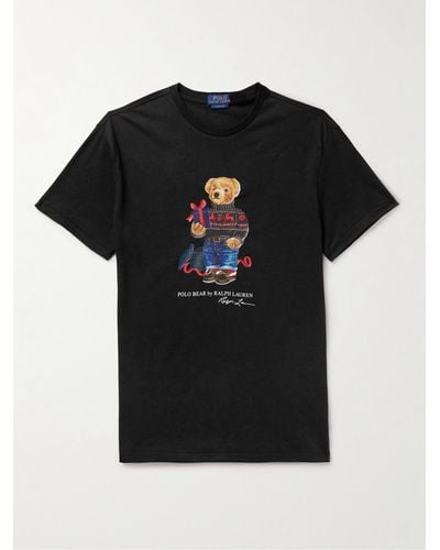 Polo Ralph Lauren T-shirt in jersey di cotone con stampa - Nero