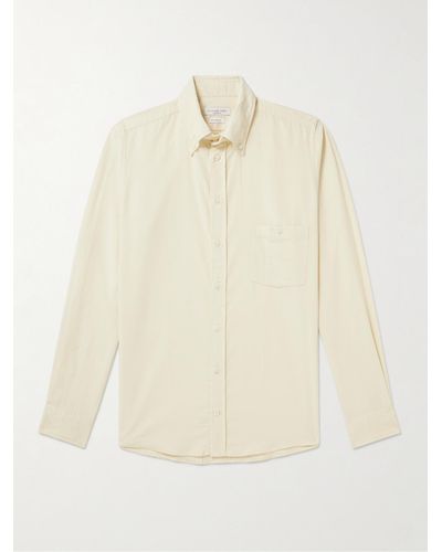 Richard James Button-down Collar Cotton-corduroy Shirt - Natural
