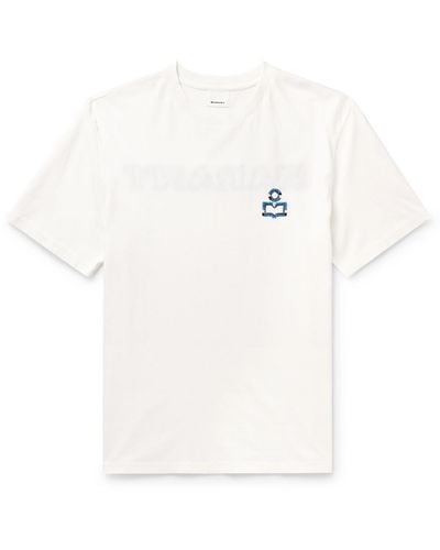 Isabel Marant Hugo Logo-embroidered Cotton-jersey T-shirt - White