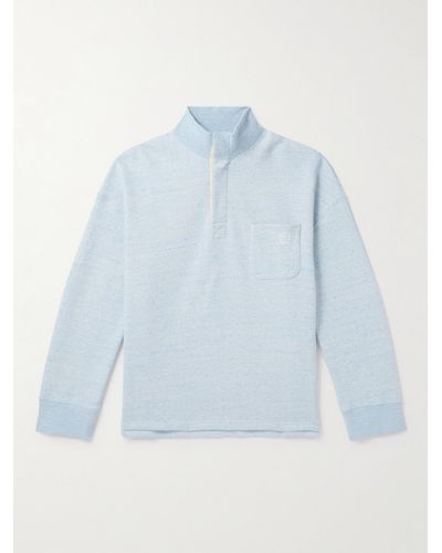 Loewe Logo-embroidered Cotton-jersey Sweatshirt - Blue