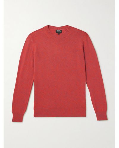A.P.C. Benoit Wool And Cotton-blend Sweater - Orange