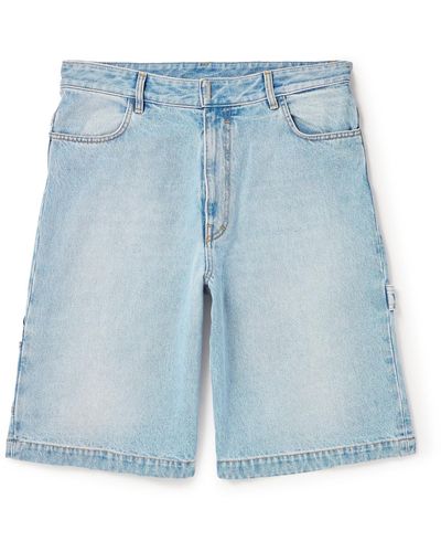 Givenchy Wide-leg Carpenter Denim Shorts - Blue