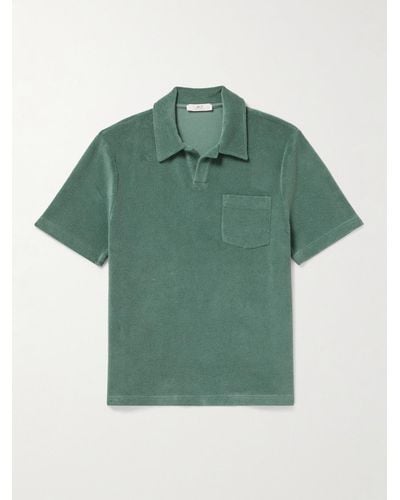 MR P. Organic Cotton-terry Polo Shirt - Green