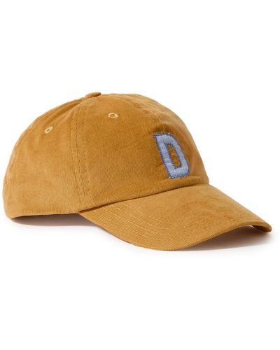 Drake's Logo-appliquéd Cotton-corduroy Baseball Cap - Natural