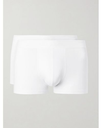 Sunspel Two-pack Stretch-cotton Boxer Briefs - White