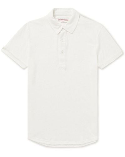 Orlebar Brown Sebastian Slim-fit Linen-jersey Polo Shirt - White