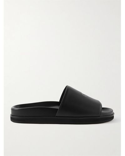 Off-White c/o Virgil Abloh Logo-debossed Leather Slides - Black
