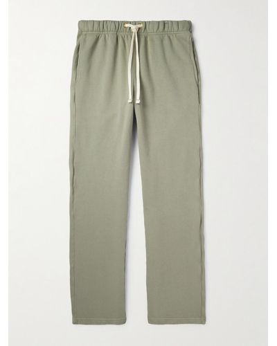 Les Tien Straight-leg Garment-dyed Cotton-jersey Sweatpants - Green