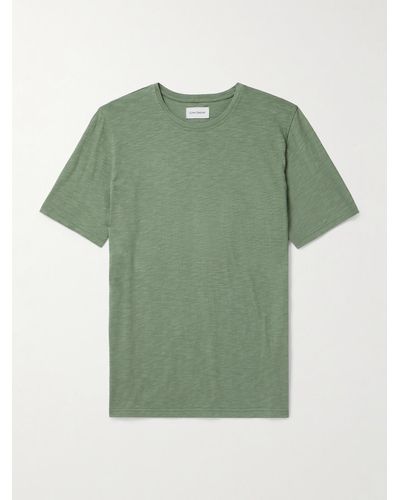 Oliver Spencer T-shirt in jersey di cotone fiammato Conduit - Verde