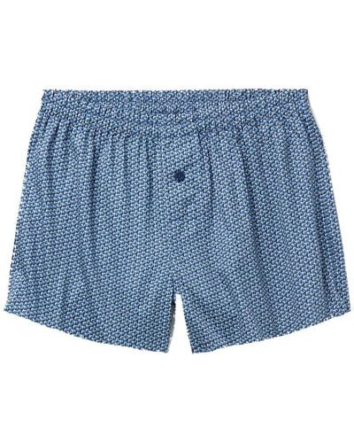 Zimmerli of Switzerland Printed Cotton-sateen Boxer Shorts - Blue