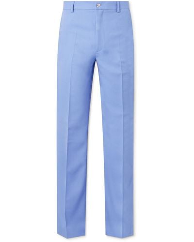 Second Layer Morelos Straight-leg Pleated Wool Pants - Blue