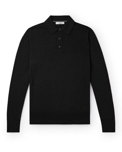 MR P. Merino Wool Polo Shirt - Black