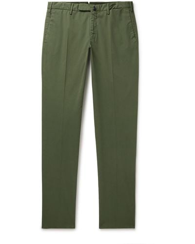Incotex Venezia 1951 Slim-fit Straight-leg Cotton-blend Twill Pants - Green