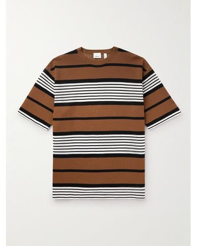 Burberry Striped Mesh T-shirt - Brown
