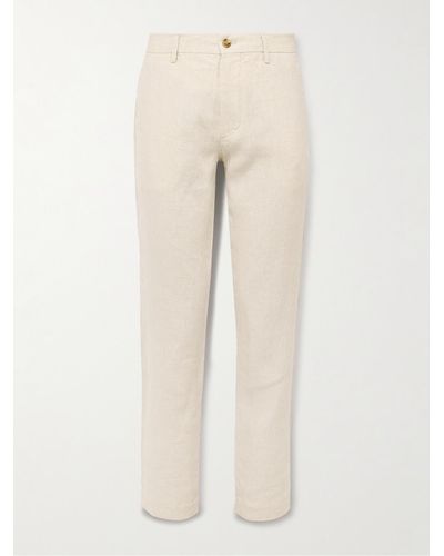 NN07 Theo 1454 Tapered Linen Trousers - Natural