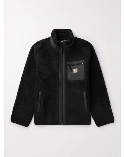 Carhartt Giacca in pile con finiture in shell e logo applicato Prentis - Nero