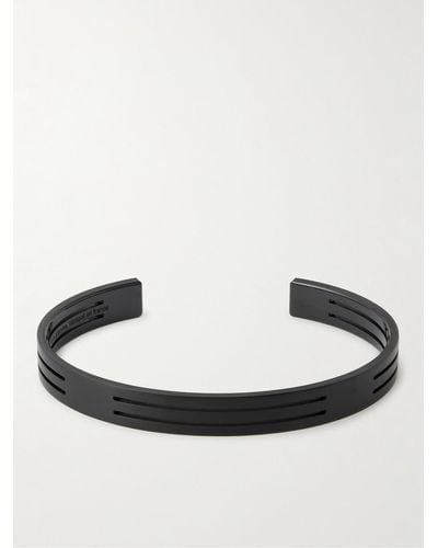 Le Gramme Bracciale rigido in titanio riciclato 8g Punched Ribbon - Bianco