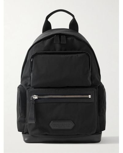 Tom Ford Leather-trimmed Shell Backpack - Black