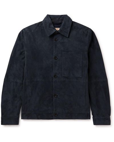 Baracuta Suede Shirt Jacket - Blue