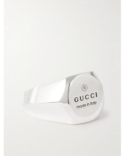 Gucci Anello A Fascia Larga Con Trademark - Metallizzato