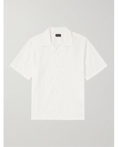 Club Monaco Camp-collar Cotton-jacquard Shirt - White