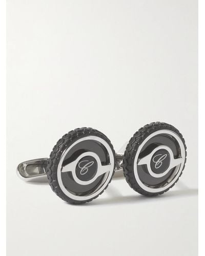 Chopard Mille Miglia Engraved Stainless Steel And Rubber Cufflinks - Metallic