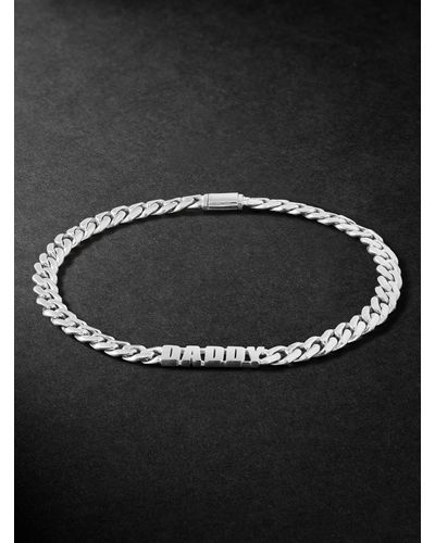 Established Daddy 14-karat White Gold Chain Bracelet - Black
