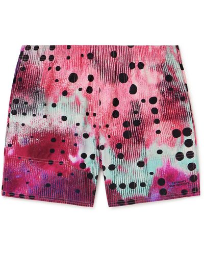 Saturdays NYC Talley Straight-leg Mid-length Printed Swim Shorts - Red