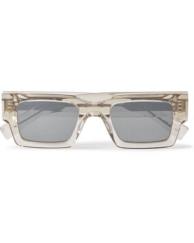 Saint Laurent Rectangular-frame Acetate Sunglasses - Gray