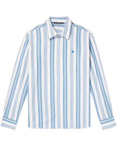 Acne Studios Sarlie Striped Cotton-poplin Shirt - Blue
