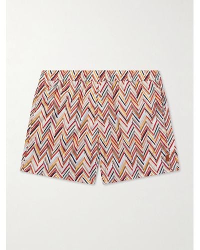 Missoni Straight-leg Mid-length Printed Swim Shorts - Pink