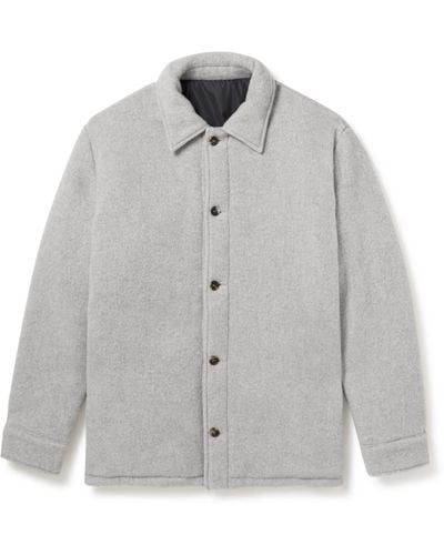 Gabriela Hearst Argus Reversible Recycled-cashmere And Shell Jacket - Gray