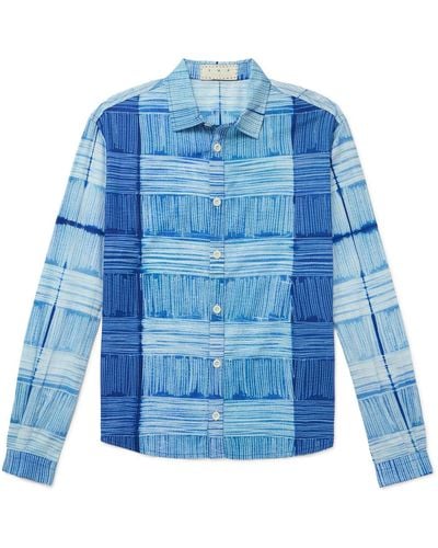 SMR Days Holbox Tie-dyed Linen And Cotton-blend Shirt - Blue