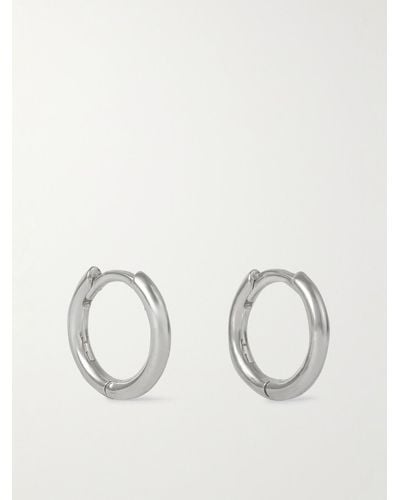 Hatton Labs Small Round Silver Hoop Earrings - Natural