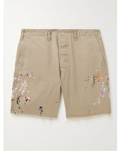GALLERY DEPT. Ricky Straight-leg Distressed Cotton-twill Shorts - Natural