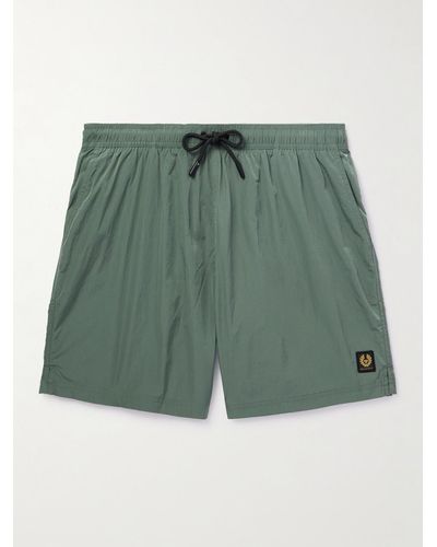 Belstaff Clipper Straight-leg Mid-length Swim Shorts - Green