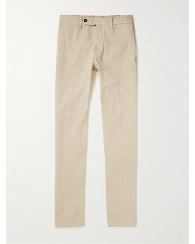 Massimo Alba Slim-fit Cotton And Wool-blend Suit Pants - Natural