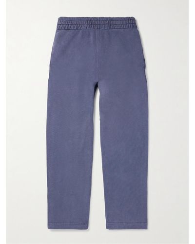 Remi Relief Straight-leg Cotton-jersey Joggers - Blue