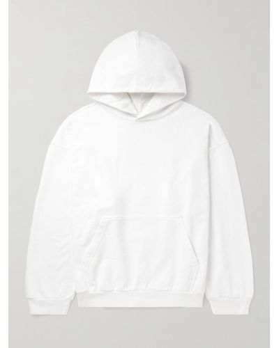 Balenciaga Logo-print Cotton-jersey Hoodie - White